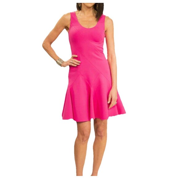 Derek Lam 10 Crosby Sleeveless Flare Ponte Mini Dress Rose Pink Approx. Small - Picture 16 of 16